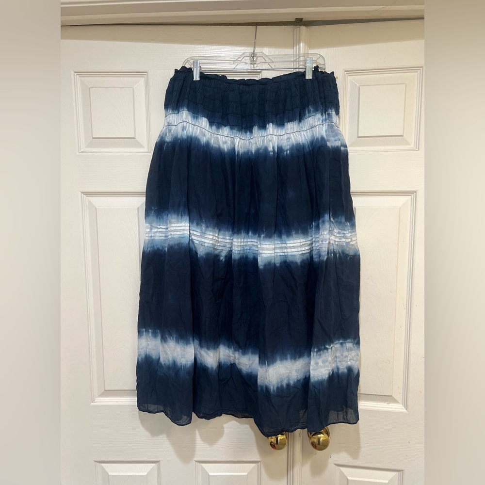 Johnny Was Amanda Bond Charlotte tie dye Maxi Skirt Bohemian Hippie Coastal Sz L